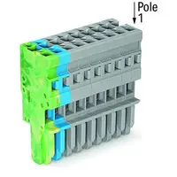 1-conductor female plug; 4 mm²; 10-pole; 4,00 mm²; green-yellow, blue, gray