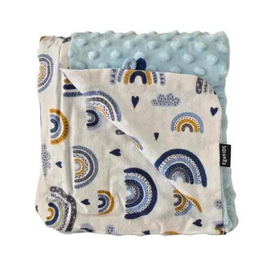 Paturica Minky pentru copii 75x75 cm K-637 Blue Rainbow