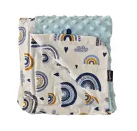 Paturica Minky pentru copii 75x75 cm K-637 Blue Rainbow