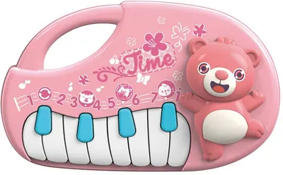 Pian pentru copii Raya Toys - Cu un urs, roz