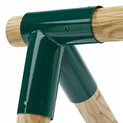 Coltar metalic verde pentru leagane, dreapta, 100x100, pentru lemn rotund