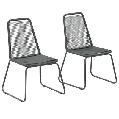 vidaXL Scaune de exterior, 2 buc., negru, poliratan