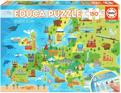 Puzzle Educa din 150 de piese - Europa Map
