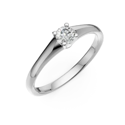Inel de logodna din aur alb cu diamant solitaire de 0.1ct
