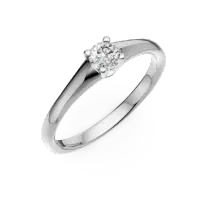 Inel de logodna din aur alb cu diamant solitaire de 0.1ct