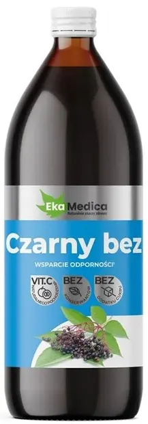 Suc de soc negru cu camu-camu și vitamina C naturală, 1000 ml, EkaMedica