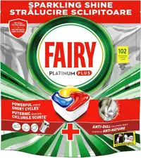 Tablete pentru mașina de spălat vase Fairy - Platinum Plus, Lemon, 102 buc