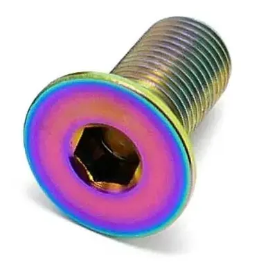 TLC Hollow Titanium BMX Crank Spindle Bolt - Rainbow