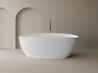 Cada freestanding ovala, compozit alb lucios, 170x77x62 mm Foglia Venezia
