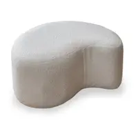 Taburet alb cu tapițerie din stofă bouclé Miuf – Miuform