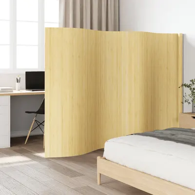 vidaXL Paravan de cameră, natural deschis, lățime 400 cm, înălțime 165 cm, bambus