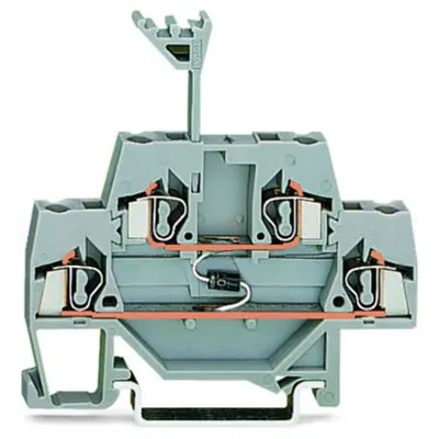 Component terminal block; double-deck; with diode 1N4007; Anode, bottom; for DIN-rail 35 x 15 and 35 x 7.5; 2.5 mm²; CAGE CLAMP®; 2,50 mm²; gray