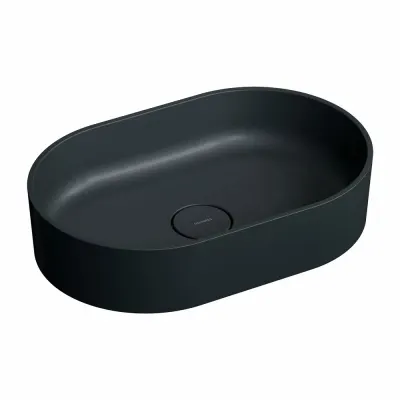 Lavoar OMNIRES Ovo M+ cu montare pe blat, 55x36 cm, compozit, negru