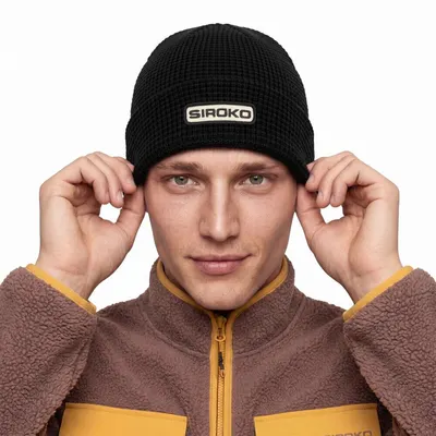Căciulă de drumeție tricotată tip waffle Sequoia Black Negru
