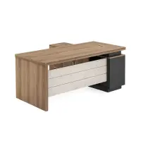 Birou Managerial Milano cu blat melaminat si dulap lateral - dimensiuni W1600 x D800 x H750 mm