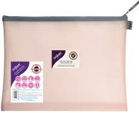 Dosar cu fermoar Snopake - B4, roz pastel