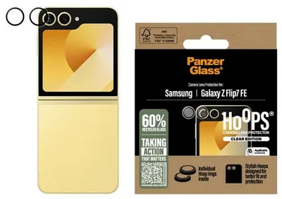 Protector de sticlă pentru cameră PanzerGlass - Hoops, Samsung Z Flip 7 FE, transparent