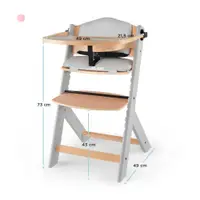 Scaun de masa Kinderkraft Enock Grey 3 in 1 cu pernuta