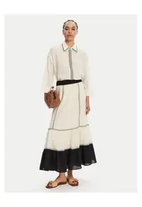 Fusta negru - ecru - A-line