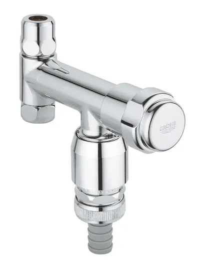 Robinet cu ventil de colt Grohe, Was Valve Eckfix, DN10, supapa de aerisire, 3/8" x 3/8" protectie anti-reflux, crom