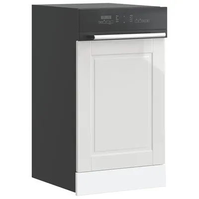 vidaXL Panou pentru mașina de spălat vase alb lucios 45x1,5x57 cm lemn prelucrat