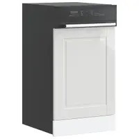 vidaXL Panou pentru mașina de spălat vase alb lucios 45x1,5x57 cm lemn prelucrat