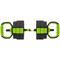 Soozier Set de Ganterele Reglabile 4-în-1, Utilizabil ca Kettlebell, Bară, Ganteră, Suport pentru Flotări, Set Greutăți de 25 kg pentru Bărbați și Femei, Verde | Aosom Romania