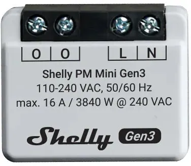 Măsurător inteligent Shelly – PM Mini Gen3, 16A, gri