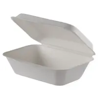 Caserole Biodegradabile din Trestie, Scoica, pentru Retail Albe 18x13 cm, 50 Bucati