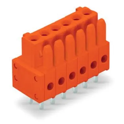 THT female header; 0.9 x 0.9 mm solder pin; straight; 100% protected against mismating; Pin spacing 3.81 mm; 16-pole; orange