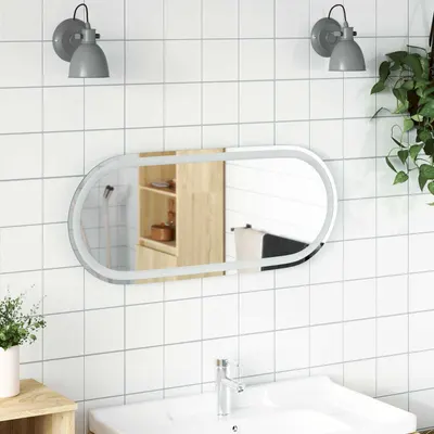 vidaXL Oglindă de baie cu LED Transparent 80 x 35 cm sticlă securizată