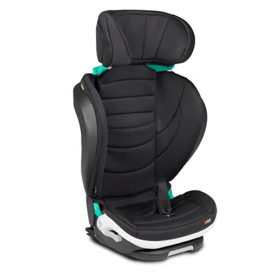 Scaun auto pentru copii Flex Fix2 Negru SoftBreeze, 100-150 cm, i-size, spatar reglabil, tetiera ajustabila