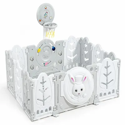 Gard pliabil pentru joacă Moni Garden - The White Rabbit, 160 x 115 cm