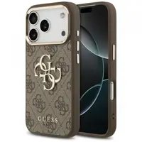 Husa pentru Apple iPhone 17 Pro, Guess, Big 4G Logo Classic, Maro Aurie