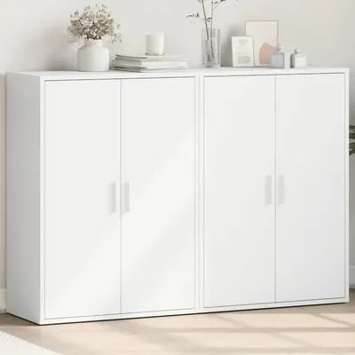 vidaXL Dulapuri, 2 buc., alb, 60x31x84 cm, lemn prelucrat