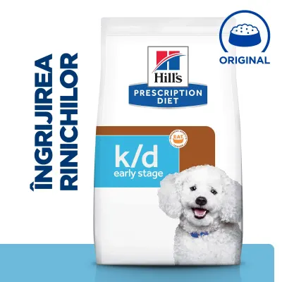 HILL'S Prescription Diet k/d Kidney Care Early Stage, dietă veterinară câini, hrană uscată, afecțiuni renale HILL'S Prescription Diet k/d Kidney Care Early Stage, dietă veterinară câini, hrană uscată, sistem renal, 1.5kg