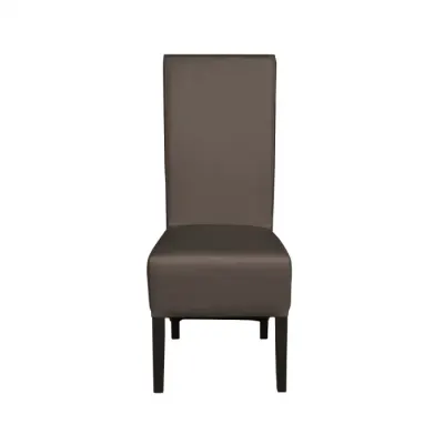 Scaun living VANESSA, picioare lemn wenge, piele ecologica gri elefant, 47x60x110 cm