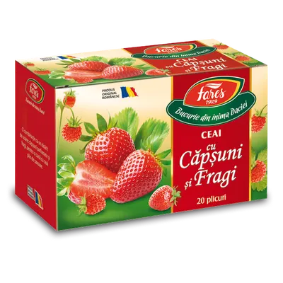 Ceai cu capsuni si fragi, ceai la plic, Fares | 20 plicuri