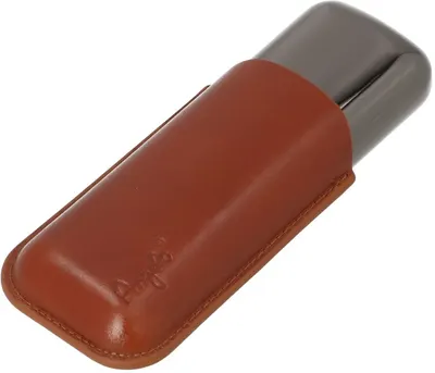 Husă pentru 2 trabucuri Angelo - 15 cm x 21 mm, maro