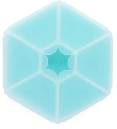 Cutie hexagonală pentru gustări Melii - cu 6 compartimente, albastru