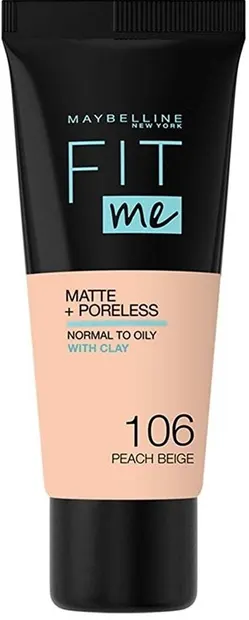 Maybelline fond de ten Fit Me Matte, 106 Peach, 30 ml