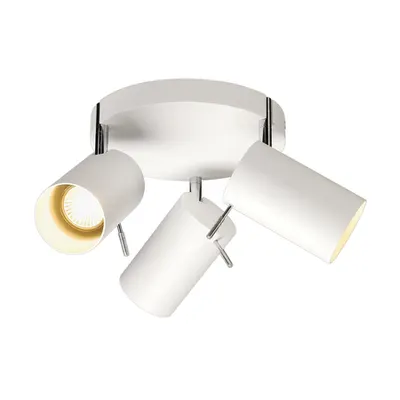 Corp iluminat TAVAN, ASTO TUBE 3 si TAVAN perete lumina, QPAR51, coronament cu trei capete rotund, alb, max. 225 W
