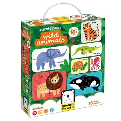 Puzzle educativ, Banana Panda, Animale Salbatice, 36 piese