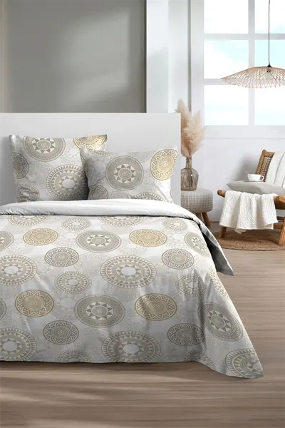 Set de pat STOF - Mekong, 3 piese, 240 x 220 cm, Naturel