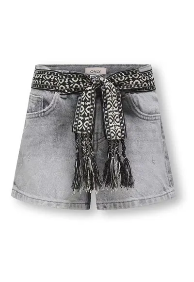 Pantaloni scurti din denim fete 15345607 - Bumbac - Gri - Gri