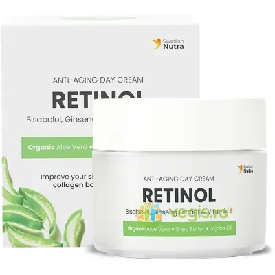 Crema de Zi cu Retinol, Acid Hialuronic, Colagen Vegan, Vitamina E, Bisabolol, Unt de Shea, Ulei de Jojoba, Ginseng, Aloe Vera 50ml