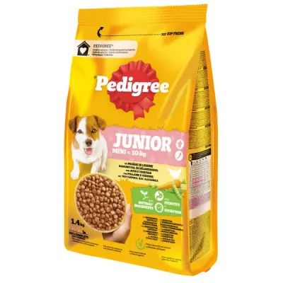 Pedigree hrana uscata cu pasare si legume pentru caini juniori de talie mica 1.4kg 1.4kg