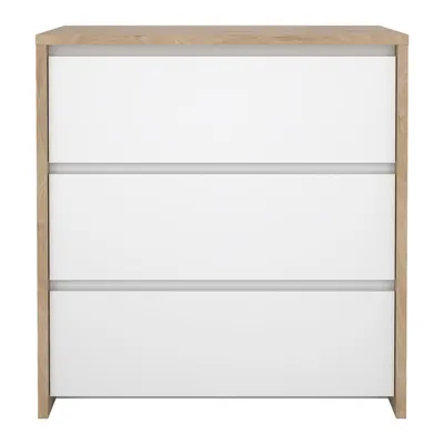 Comodă albă-în culoare naturală cu aspect de lemn de stejar 80x84x48 cm Next – Tvilum