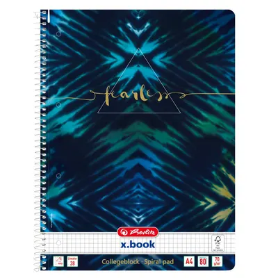Caiet cu spira A4, 80 file, New Batik Fearless, Herlitz