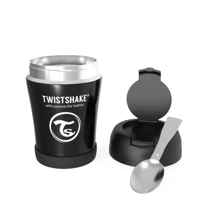 Recipient hrana Twistshake Insulated Pastel - Negru, 350 ml